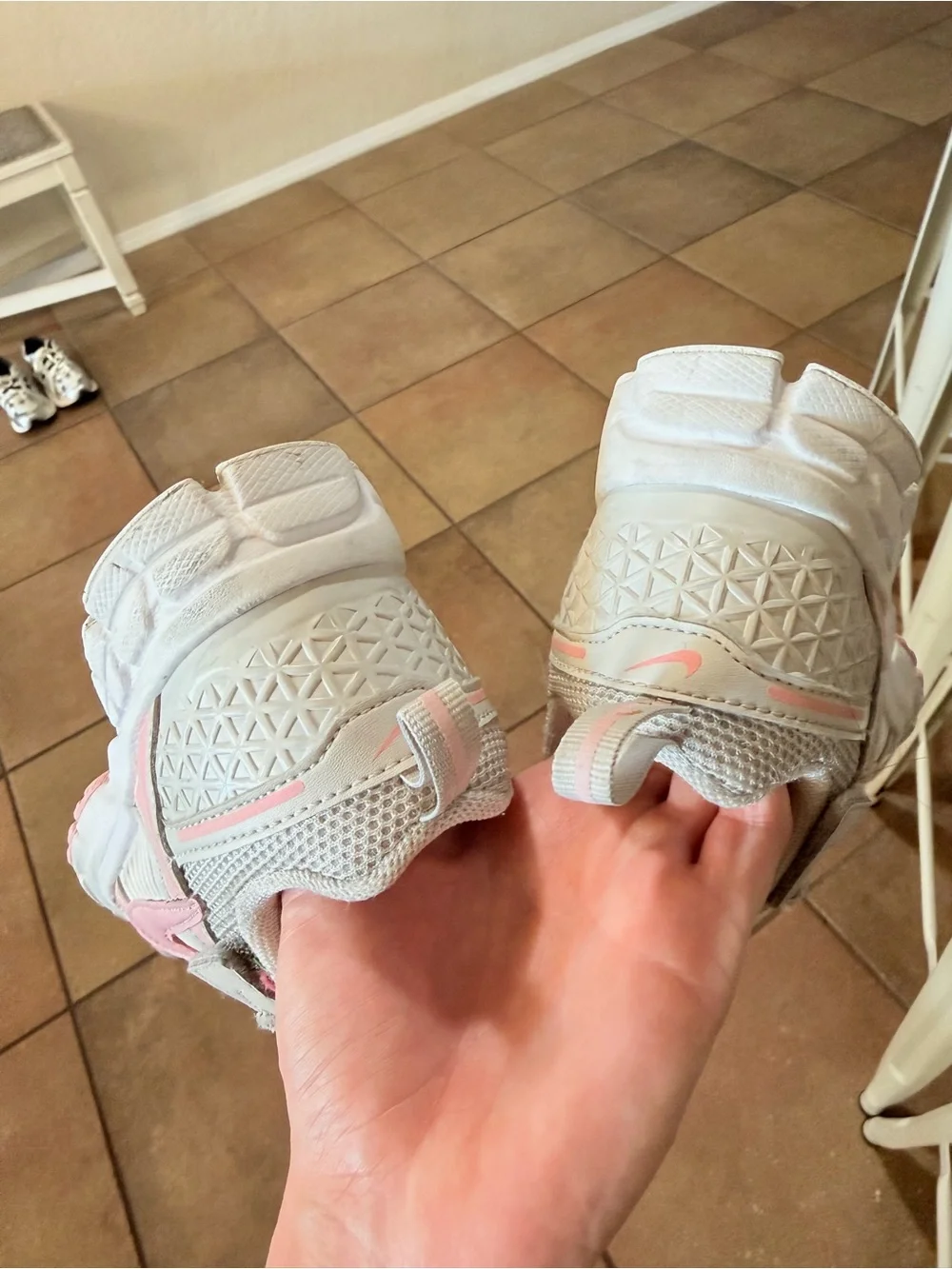 Nike Vomero Kids Beige and Pink Athletic Sneakers